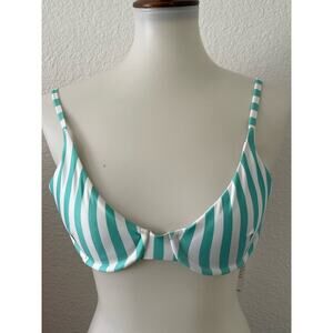 Kenny Flowers Swim Bikini Top Lanai Striped Strappy Swimwear